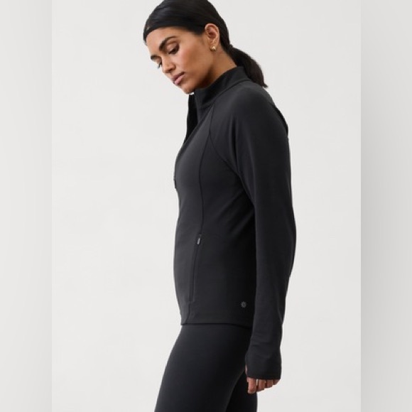 Athleta Black Utility Jacket Sleek Performance Design - Picture 2 of 8